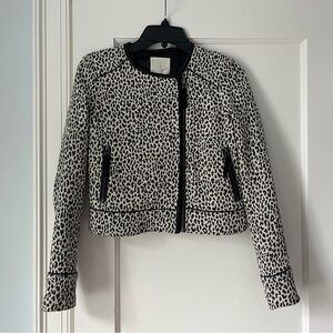 Joie Black & White Animal Print Jacket XS